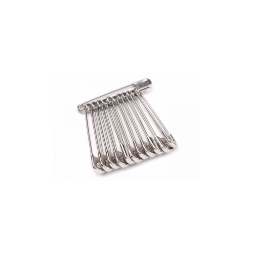 Agrafki 6cm 12 sztuk niklowane srebrne czeskie