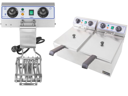 PROFESJONALNA FRYTKOWNICA, FRYTOWNICA DWUKOMOROWA 2x13L 2x3200W 230V INOX