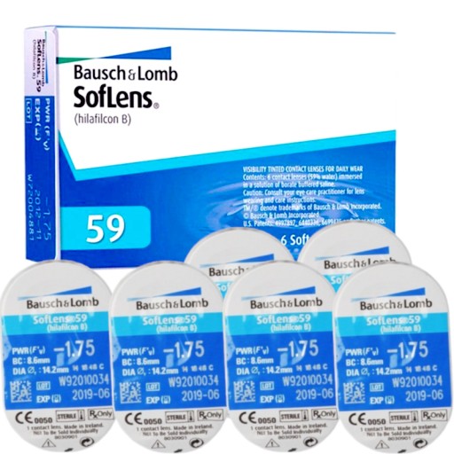 Soczewki SOFLENS 59 6 szt. BC 8.6 moc +0,75 + GRATIS