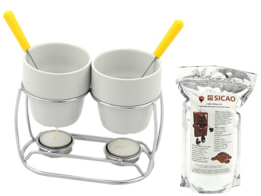 Piękny CERAMICZNY ZESTAW DO FONDUE 28426 + GRATISY