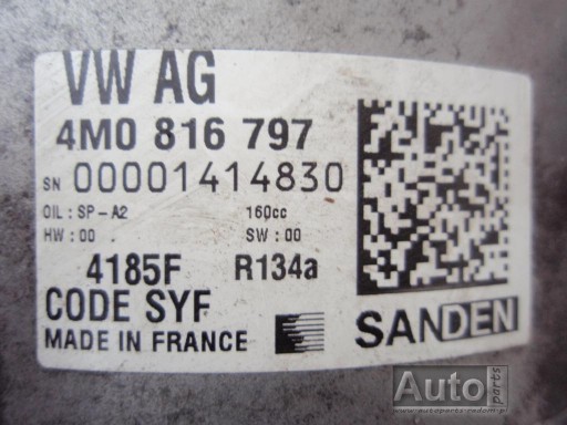 AP kompresor klimatizaci 4M0816797 AUDI Q7 HYBRID