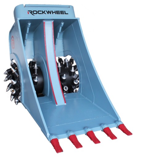 Frézovacia a drviaca lyžica Rockwheel rýpadlo 18-25 t