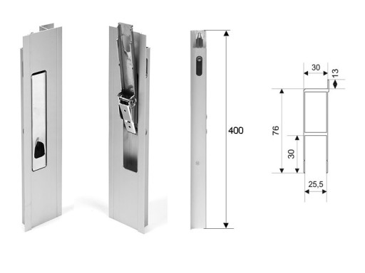 SUB24630/SUB24631 - Вертикальный замок алюминиевого борта H400-P / L