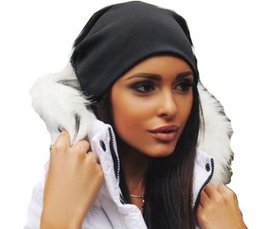 Czapka Damska Czarna Oversize Smerfetka Beanie 7060524334 Allegro Pl