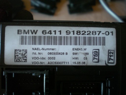 Unite commande clima Unité de contrôle BMW E87 E90 9182287