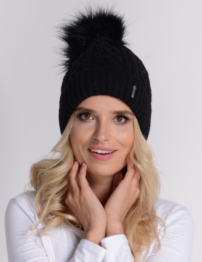 Czarna Czapka Damska Na Polarze Pompon Jenot C17 7004946854 Allegro Pl