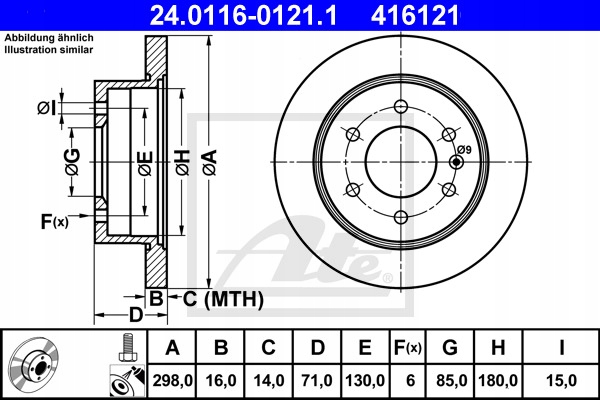 2× ATE 24.0116-0121.1 DISQUE DE FREIN + ATE 13.0460-3832 SABOTS DE FREIN DE FREIN photo 2 - milautoparts-fr.ukrlive.com