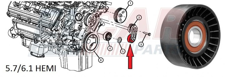 ROLL BRIDLE BELT CHRYSLER 300C 5.7 6.1 HEMI photo 2 - milautoparts-fr.ukrlive.com