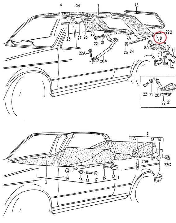 BOUCHON DE TOIT GAUCHE MOTYLEK VW GOLF 1 CABRIOLET MKI photo 3 - milautoparts-fr.ukrlive.com