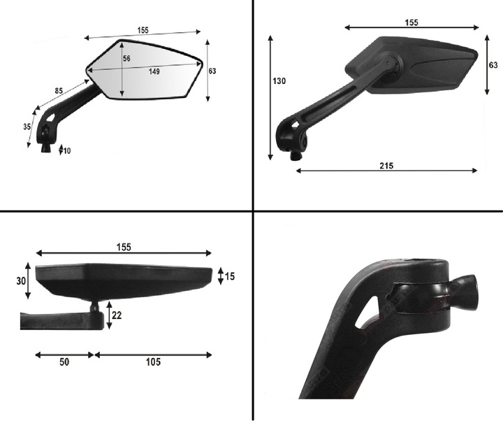 MIRRORS MOTORCYCLE FAZER BANDIT FZ1 HORNET OUTLET photo 7 - milautoparts-fr.ukrlive.com