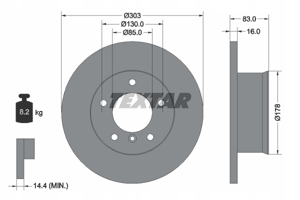 DISQUES SABOTS DE FREIN TEXTAR AVANT - MERCEDES G W461 303MM photo 2 - milautoparts-fr.ukrlive.com