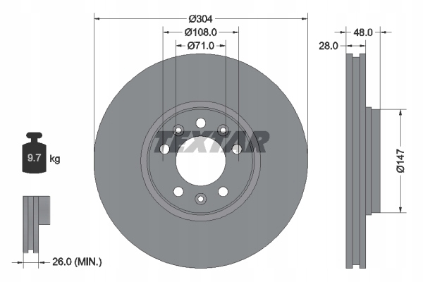 DISCS PADS TEXTAR FRONT CITROEN C5 III 304MM photo 2 - milautoparts-fr.ukrlive.com