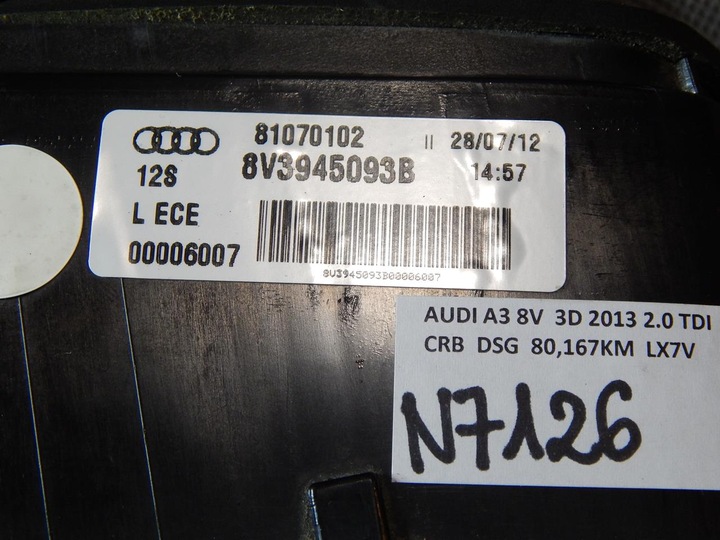 AUDI A3 8V LAMP LID LEFT REAR NEON 8V3945093 photo 2 - milautoparts-fr.ukrlive.com