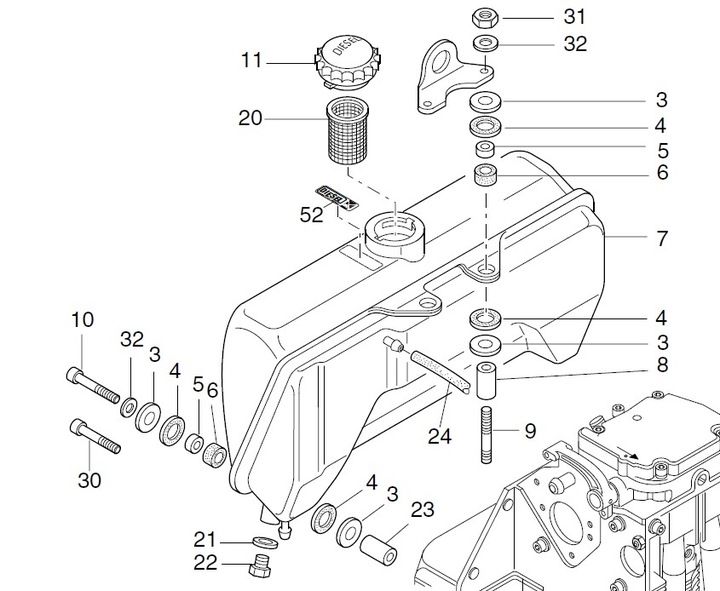 HATZ 1D41 1D42 1D81 GARNITURE DE RÉSERVOIR 05097600 photo 2 - milautoparts-fr.ukrlive.com