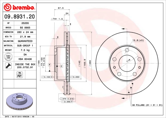 DISQUES I SABOTS DE FREIN BREMBO AVANT CITROEN JUMPER II photo 2 - milautoparts-fr.ukrlive.com