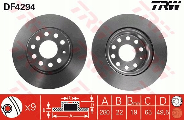 DISCS PADS TRW FRONT - SEAT LEON 1P 280MM photo 2 - milautoparts-fr.ukrlive.com