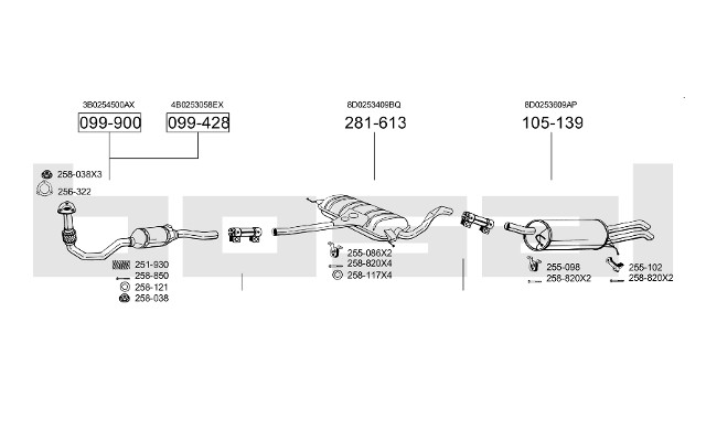 AUDI A3 A4 A6 CONNECTION CONNECTOR PIPES EXHAUSTION SILENCER photo 4 - milautoparts-fr.ukrlive.com