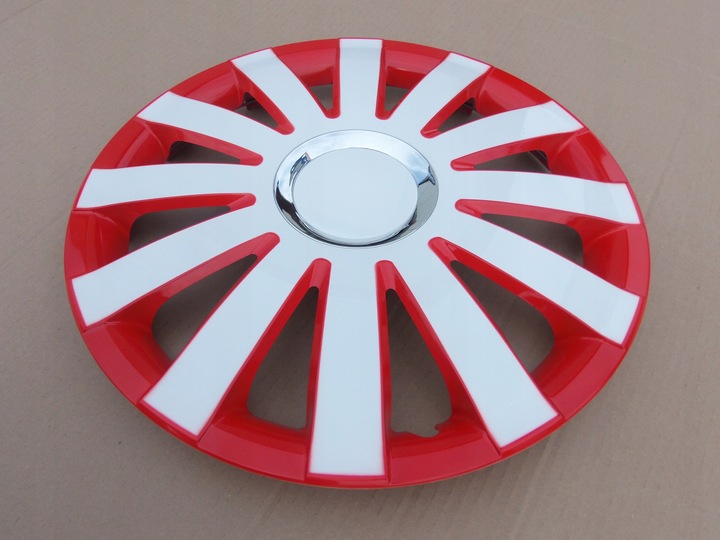 WHEEL COVERS 16 RED WHITE COLOR OPEL VW FORD MAZDA AUDI photo 7 - milautoparts-fr.ukrlive.com