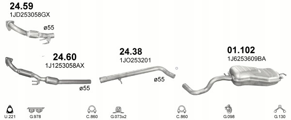 SILENCER END VW GOLF 4 +AUDI A3 +SEAT LEON POJ.1,9 TDI 97-04R. photo 3 - milautoparts-fr.ukrlive.com