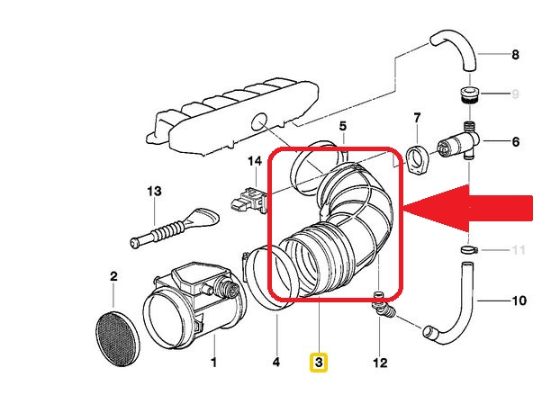 DÉBITOMÈTRE D'AIR GOMME BMW 3 E36 325I photo 6 - milautoparts-fr.ukrlive.com