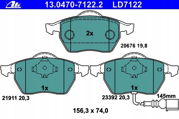 ATE CERAMIC PADS P AUDI A3 8L S3 TT 312MM KRK photo 2 - milautoparts-fr.ukrlive.com