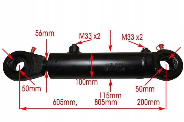 AMORTISSEUR HYDRAULIQUE CJ2F 100X56X200 U40 L=605 photo 2 - milautoparts-fr.ukrlive.com