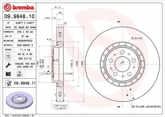 BREMBO DISQUES AVANT VOLVO XC90 D5 T6 336MM KRK photo 2 - milautoparts-fr.ukrlive.com