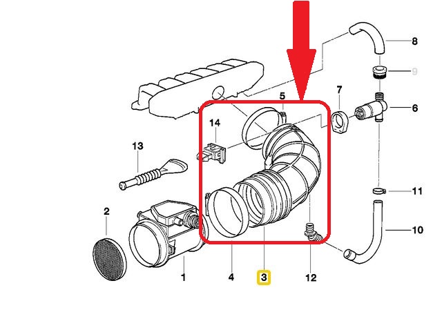 TUBE CONSUMPTION INDICATOR BMW 5 E34 2.0I M50 13541726633 photo 6 - milautoparts-fr.ukrlive.com