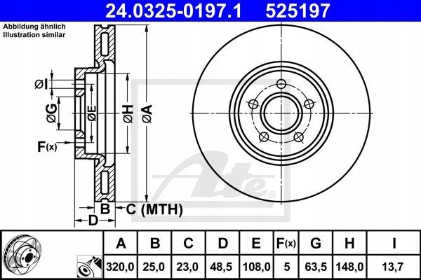 ATE POWER DISC DISQUES P VOLVO C70 V40 II 12- 320MM photo 2 - milautoparts-fr.ukrlive.com