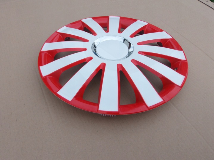 WHEEL COVERS 16 RED WHITE COLOR OPEL VW FORD MAZDA AUDI photo 6 - milautoparts-fr.ukrlive.com