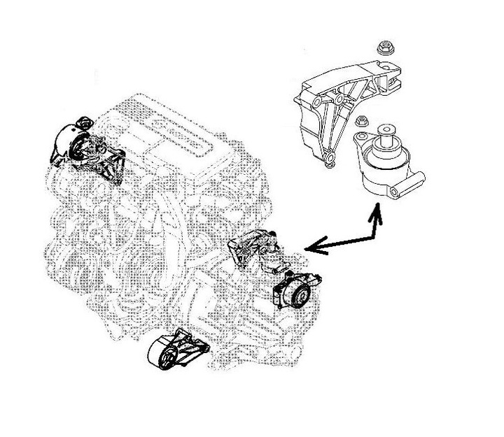 AIR BAGS REAR BRACKET ENGINE REAR OPEL ASTRA III H ZAFIRA B 1.7CDTI 1.9CDTI photo 3 - milautoparts-fr.ukrlive.com