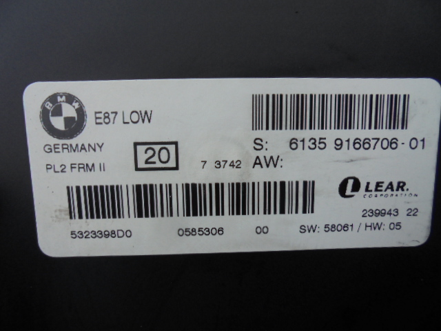 Блок управления света bmw e87 low 9166706, Цена