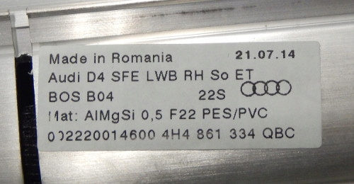 фото №3, Ролета стёкла дверь audi a8 4h4861334