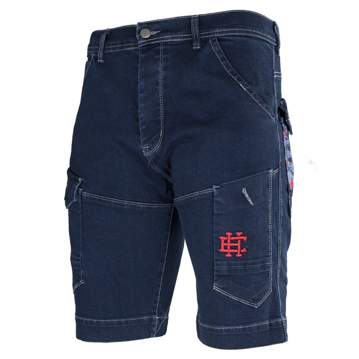 Szorty męskie Extreme Hobby Cargo jeans navy L(34) 7309910998 Odzież Męska Spodenki QM KNTHQM-5