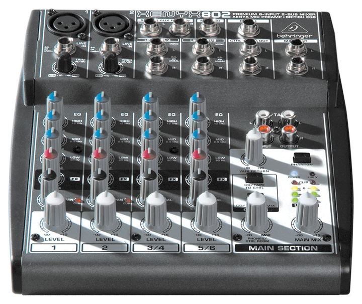 Behringer Xenyx 802 top Mixer - 8 input