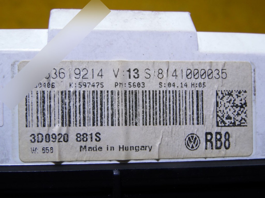 фото №8, Счетчик приборная панель phaeton 04r 5.0 tdi 3d0920881s