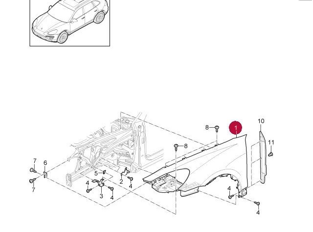 Купить Оригинальный крыло  передний porsche cayenne 2011-