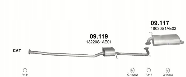 фото №5, Гасник кінцевий honda accord 1,6-2,3 98-02r.+zestaw