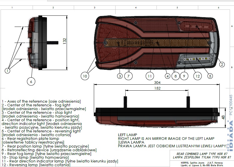 фото №7, Лампа led задня діодна евакуатор причіп 12v 24v